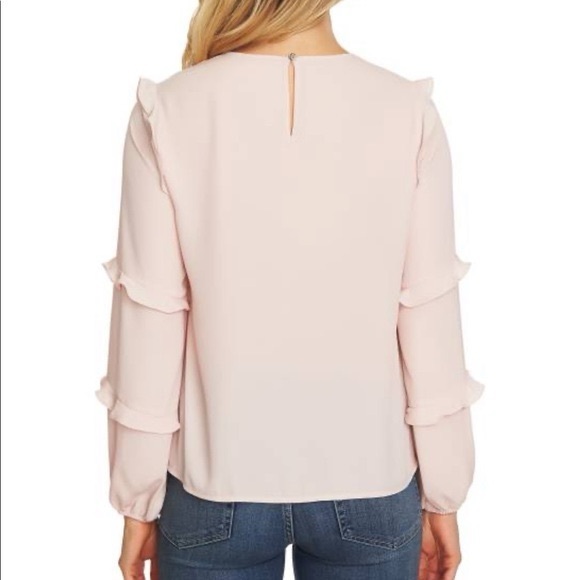 CeCe Light Pink Tiered Ruffle Sleeve Blouse - Picture 2 of 9
